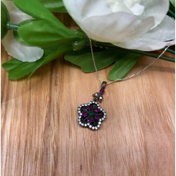 925 Sterling Silver Turkish Vintage Jewelry Set  for Women,NEW,Antique,Handmade - Picture 3 of 8